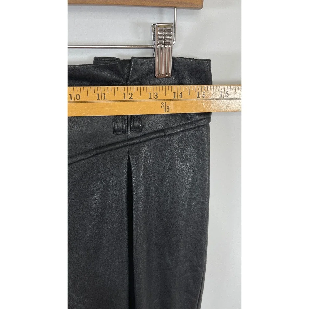For Love & Lemons Faux Leather Tapered Pants M Black Edgy Sleek NO BELT READ*